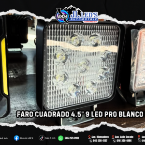 Faro Cuadrado 4.5" 9 led PRO Blanco Par