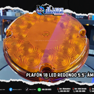 Plafon 18led redondo 5.5" AMBAR alta /baja/estrobo 10-30v par