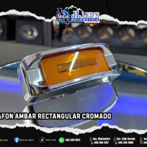 Plafon Ambar rectangular cromado 4 led aro de GEL par