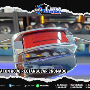 Plafon Rojo rectangular cromado par