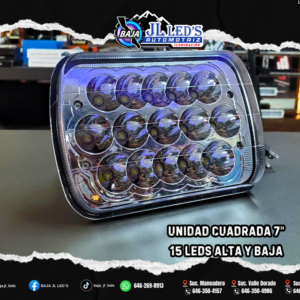 Unidad Cuadrada 7" 15 Leds Par