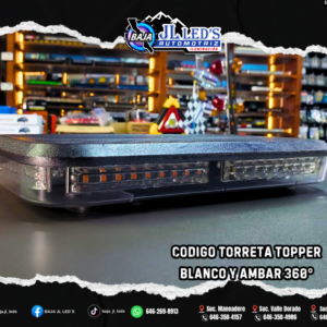 Codigo torreta LED Topper Blanco/Ambar 360 Pz
