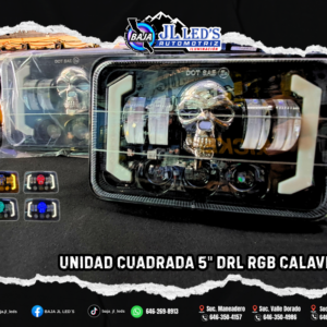 Unidad 5" 7 LEDS Lupas CALAVERA DRL RGB Par