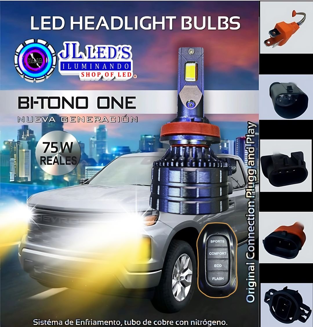 Bulbo led's BI-TONO ONE H13 Control Remoto Osram