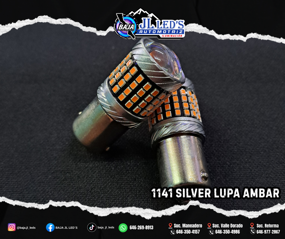 Foco led 1156 / 1141 Silver lupa Ambar