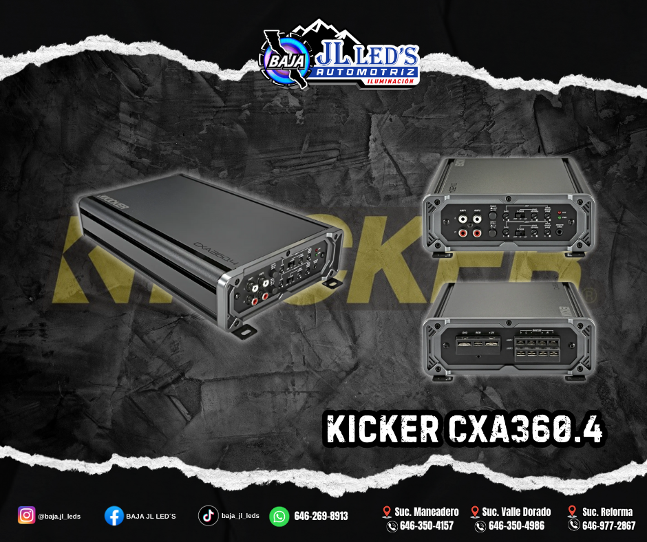 Amplificador de audio 4 canales KICKER cxa360w.4 720w, 360w rms