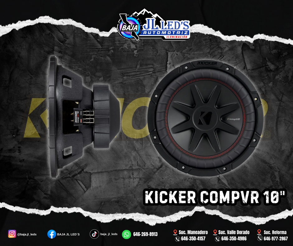 Kicker Subwoofer CompVR 10" doble bobina 4 homs 700w 350rms pz
