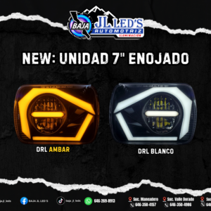 Unidad Cuadrada 7" Enojados Alta y Baja DRL Dual Color Par