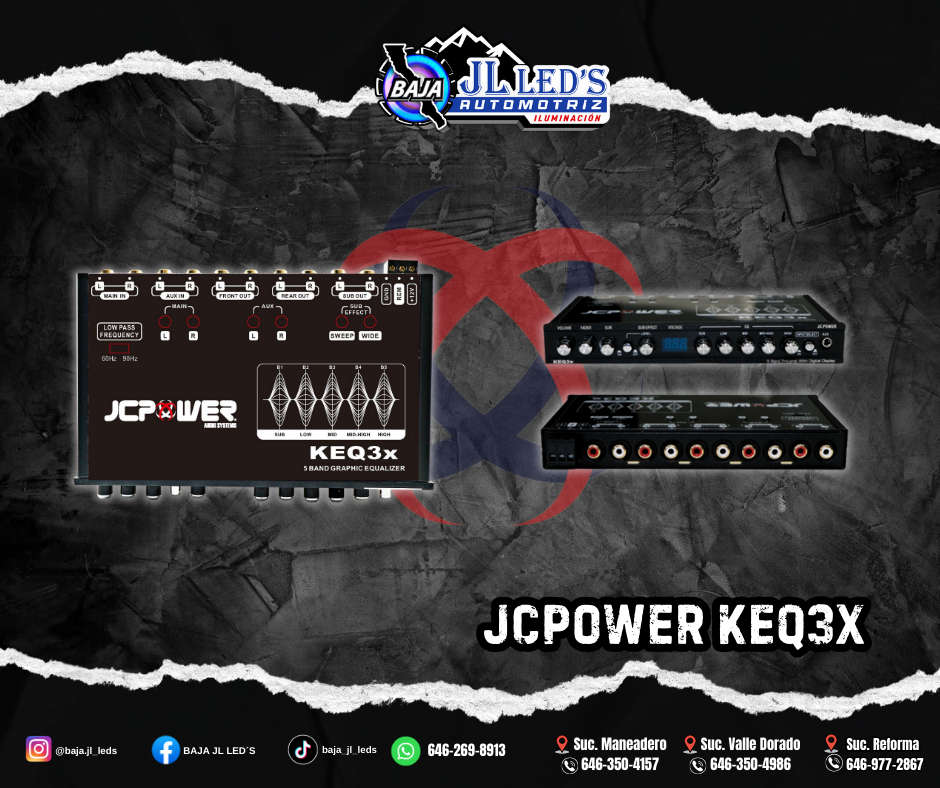 JCPOWER Ecualizador de audio con Epicentro line driver 3 en 1 pz
