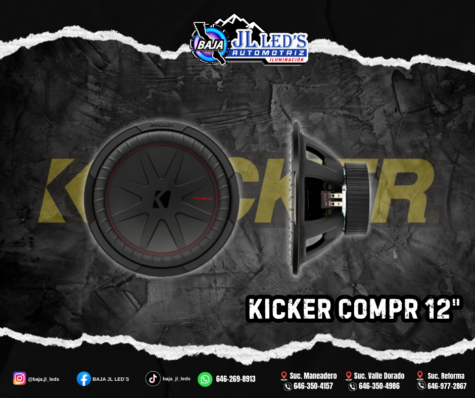 Kicker Subwoofer CompR 12" doble bobina 4 homs 1000w 500rms pz