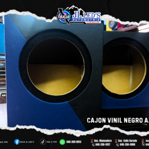 Cajon Vinil Azul y Negro