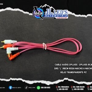 Cable de Audio RCA 2 Plugs a 2 Plugs - Conectores en "L" (90cm)