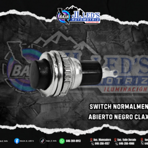 SWITCH NORMALMENTE ABIERTO (PUSH) BOTÓN NEGRO CLAXON PZ
