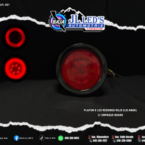 Plafon 6 led redondo ROJO ojo angel c/ empaque Pz