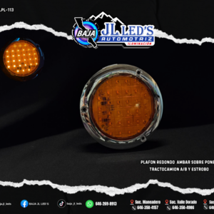 Plafon Redondo 30 led's Ambar Sobre Poner Cromado PAR