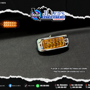 Plafon 12 led Ambar rectangular cromo con visera par