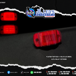 PLAFON TORTUGA 4" 8 LED'S ROJO OJO ANGEL PAR