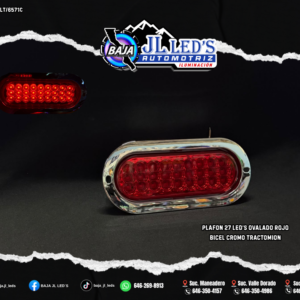 Plafo 27 led's Ovalado ROJO bicel cromo pz