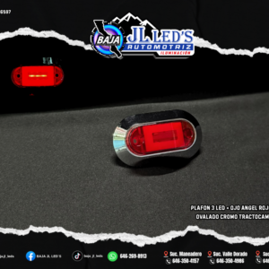 Plafon 3 led ojo angel rojo mini ovalado cromo Par