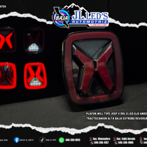 Plafon will tipo jeep X DRL 6 led OJO ANGEL Universal Pz