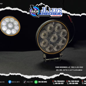 Faro Redondo 4.5" PRO 9 led drl Blanco par