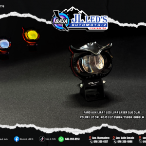 Faro Auxiliar 1 led lupa Laser OJO Dual Color Luz DRL Rojo Par