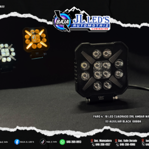 Faro 4" 10 led Cuadrado Drl ambar WARS (X) Par