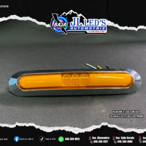 Plafón Lineal Slim 17cm - 3 LED & Gel Ámbar con Bisel Cromado