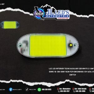 Luz LED Interior COB 15cm + Switch de Encendido "Star" 12V Azul