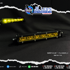 Barrita LED Slim 7" Amarilla - 18W Monofila - Par