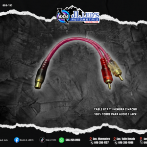 Cable RCA Y 1 hembra 2 macho 100% Cobre para audio 1 jack pz