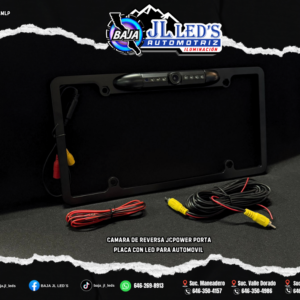 Camara de reversa JCPOWER porta placa con led para automovil