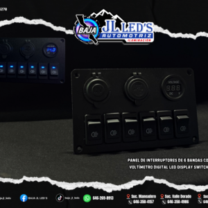 Panel De Interruptores De 6 Bandas Con Voltímetro Digital Led display switch