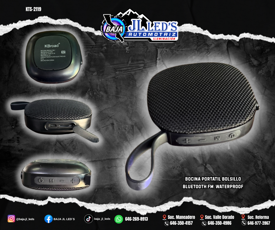 Bocina Portatil Bolsillo Bluetooth FM Waterproof PZ
